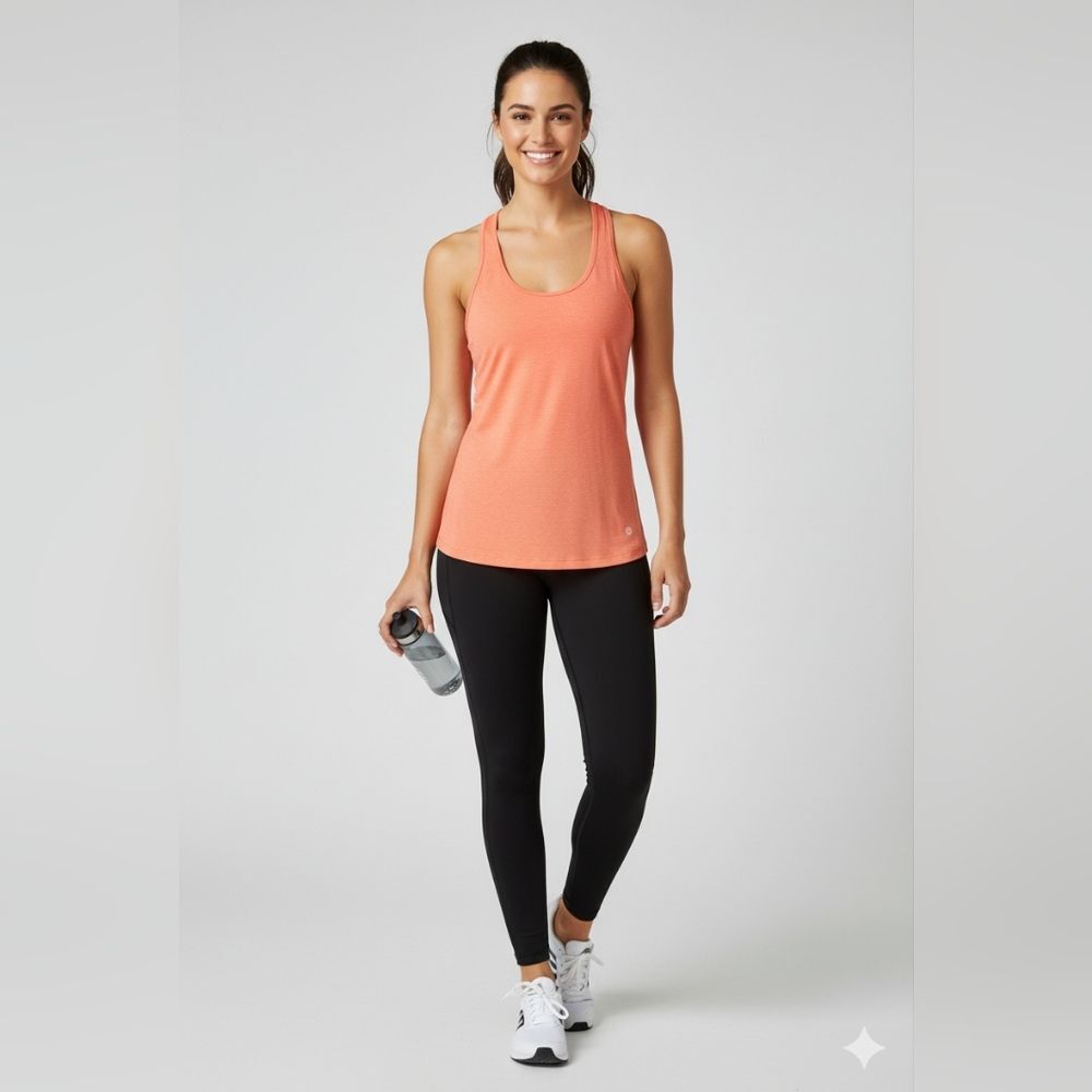 Vogo Athletica Women's Orange Racerback Active Tank Top Size Small GUC 🐈